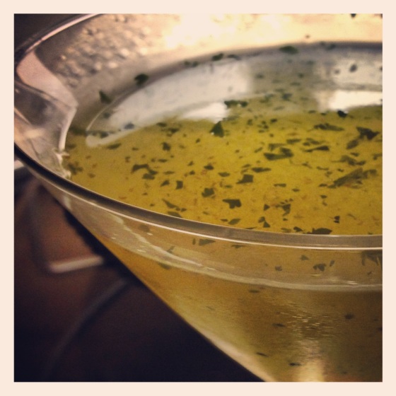 Cilantro ginger martini.